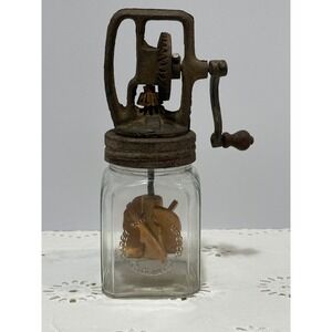 Antique Dazey 1 Quart Glass Butter Churn No 10 Rare Hand Crank St Louis USA